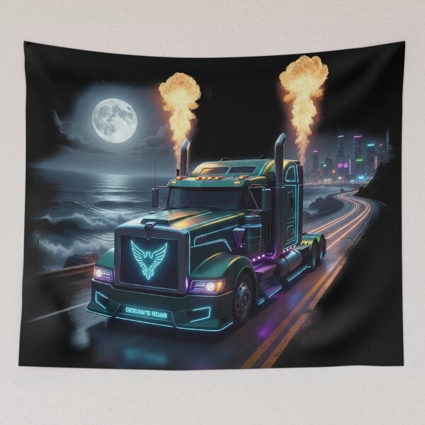 Item preview, Ocean's Roar Cyberpunk Night Coastal Truck designed and sold by BounoWorld.