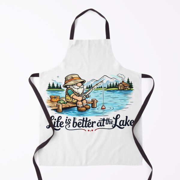 Item preview, Life Is Better at the Lake – Cozy Fishing Gnome Illustration designed and sold by Moriarty's Digital Visions.