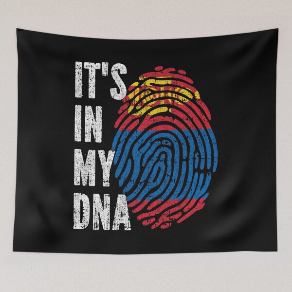 Item preview, IT'S IN MY DNA Mongolia Flag Roots designed and sold by CosmoKitsch.