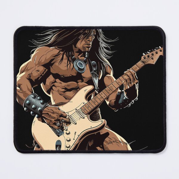 Item preview, barbarian guitarist designed and sold by nerdyrock.