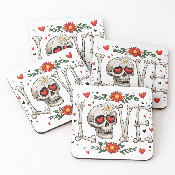 Item preview, Love Bones – Cute Skeleton Typography with Flowers & Hearts | Valentine Shirt designed and sold by Stuff-and-Smile.
