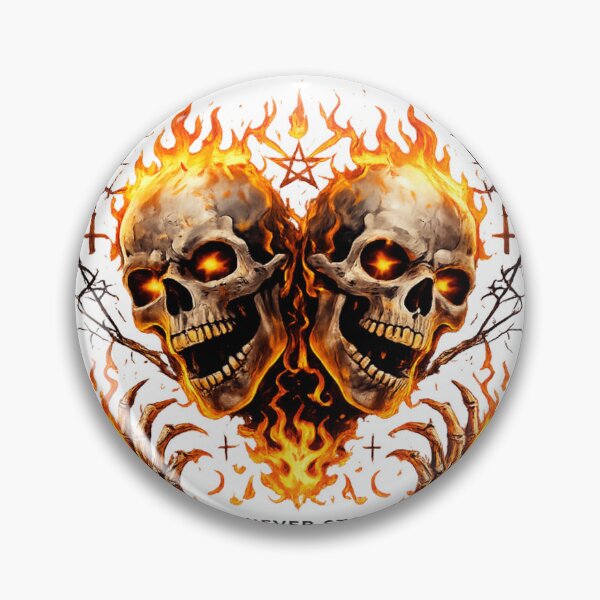 Item preview, Quiet Chaos Club Flaming Skull Design designed and sold by VivaThread.