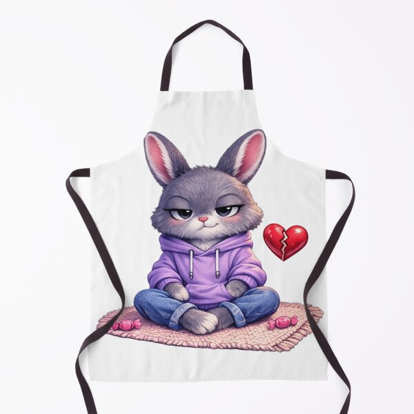 Item preview, Grumpy Bunny Chooses Candy Over Romance – Anti-Valentine Cozy Art designed and sold by ARTCREATESHOP.