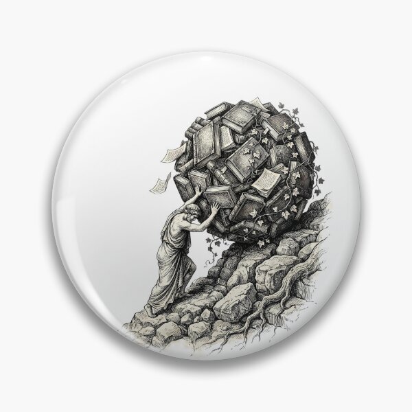 Item preview, The Academic Sisyphus: Vintage Dark Academia & Tsundoku Book Lover Illustration designed and sold by The Midnight Archive.