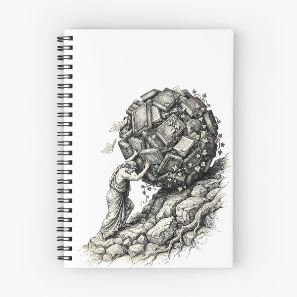 Item preview, The Academic Sisyphus: Vintage Dark Academia & Tsundoku Book Lover Illustration designed and sold by The Midnight Archive.