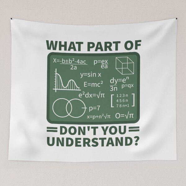 Item preview, What Part of This Don’t You Understand - Funny Complicated Maths Questions designed and sold by Shape Snip Studio.