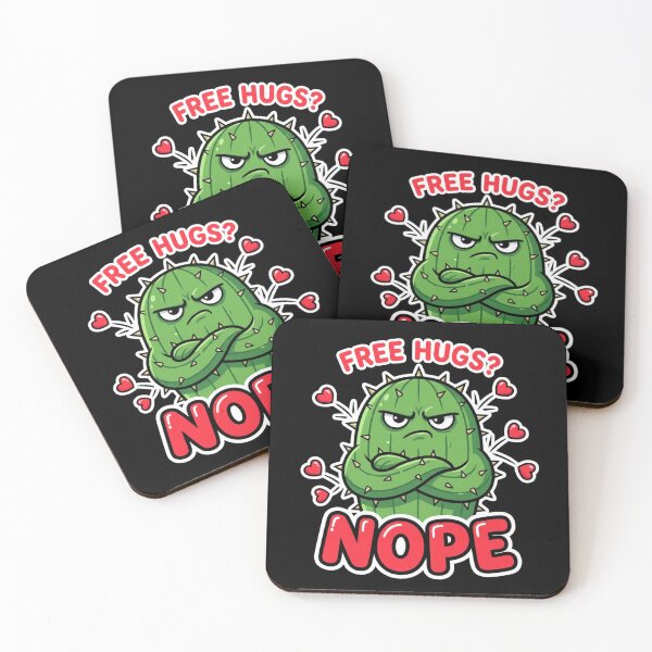 Aperçu de l'œuvre Câlins gratuits Non Cactus drôle Anti-Saint-Valentin créée et vendue par JaaCreativeShop.