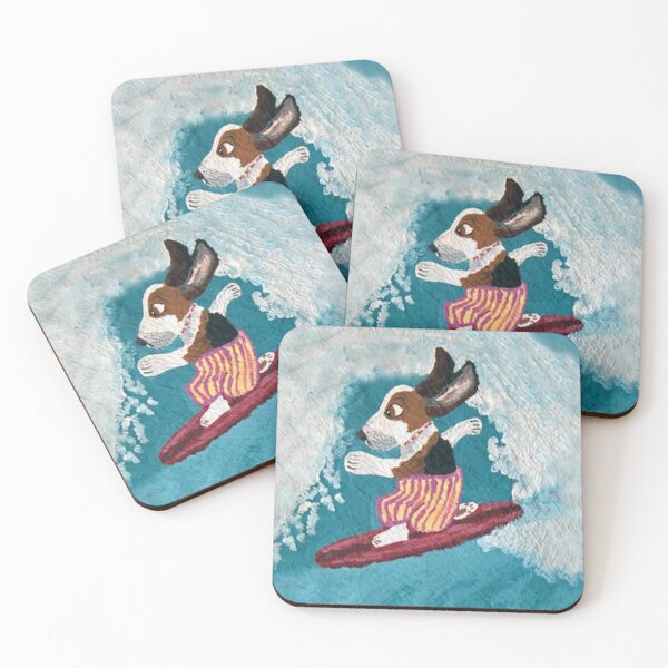 Item preview, Surfer Basset Hound Dog designed and sold by Squirreldumplings.