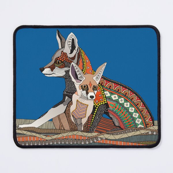 Item preview, Indian desert foxes cobalt designed and sold by scrummy.