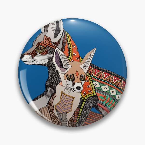 Item preview, Indian desert foxes cobalt designed and sold by scrummy.