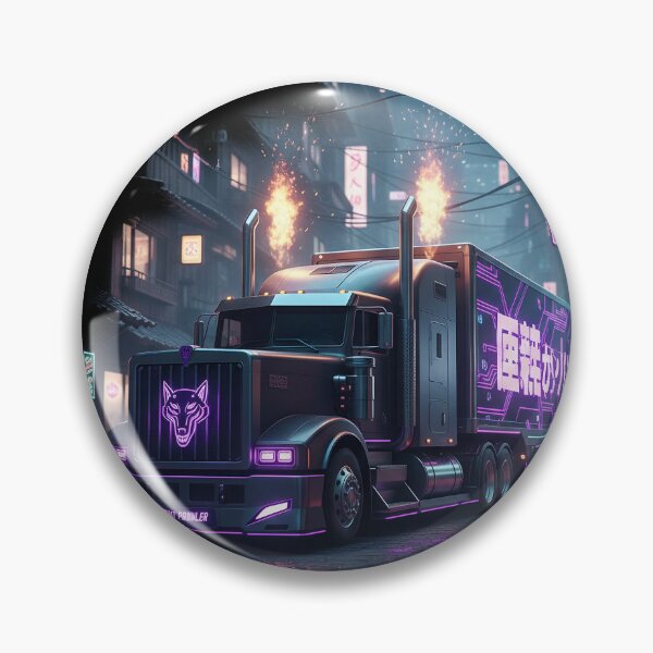 Item preview, Neon Wolf Cyberpunk Purple Night Truck designed and sold by BounoWorld.