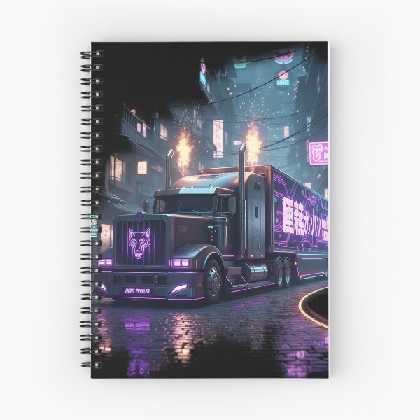 Item preview, Neon Wolf Cyberpunk Purple Night Truck designed and sold by BounoWorld.