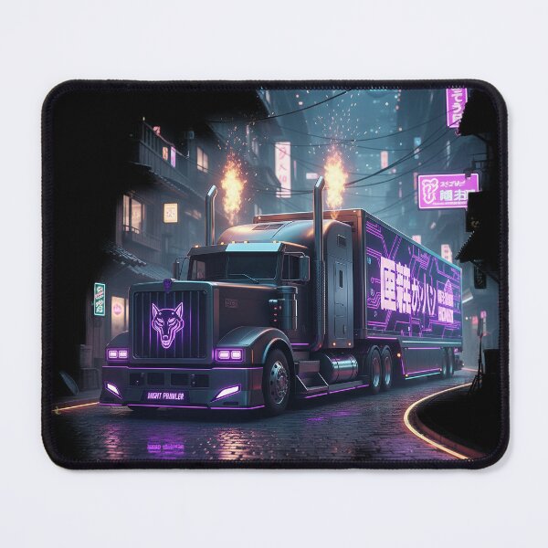 Item preview, Neon Wolf Cyberpunk Purple Night Truck designed and sold by BounoWorld.