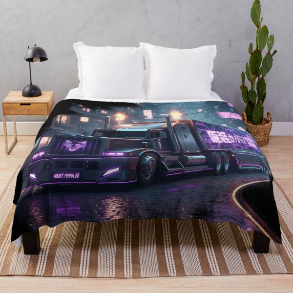 Item preview, Neon Wolf Cyberpunk Purple Night Truck designed and sold by BounoWorld.
