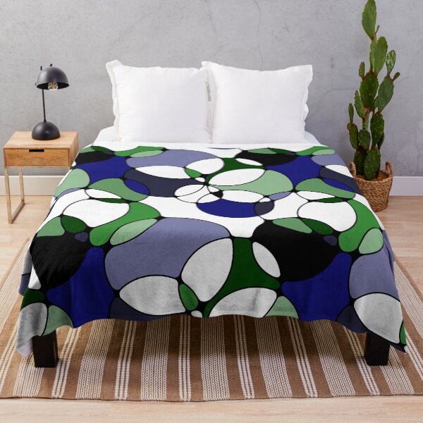 Item preview, Neurographic Joy Abstract Overlapping Shapes Blue Green Purple designed and sold by thecolorbirdie.