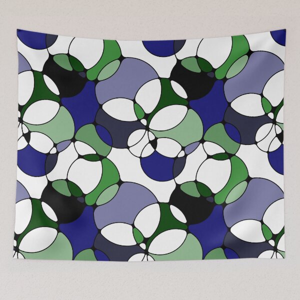 Item preview, Neurographic Joy Abstract Overlapping Shapes Blue Green Purple designed and sold by thecolorbirdie.
