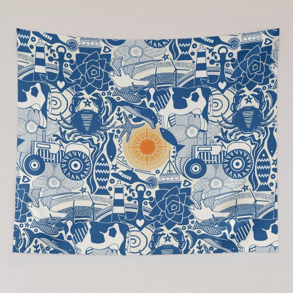 Item preview, rural cornwall blue designed and sold by scrummy.