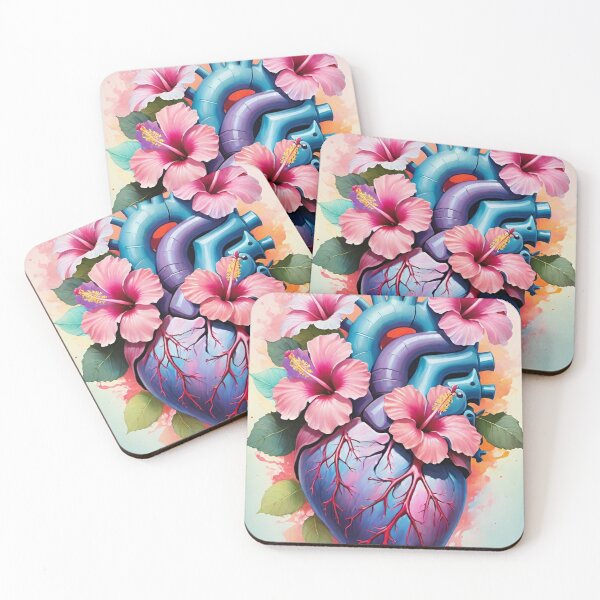 Item preview, Hibiscus Heart Floral Anatomical Heart Illustration designed and sold by Queenie Aficial.