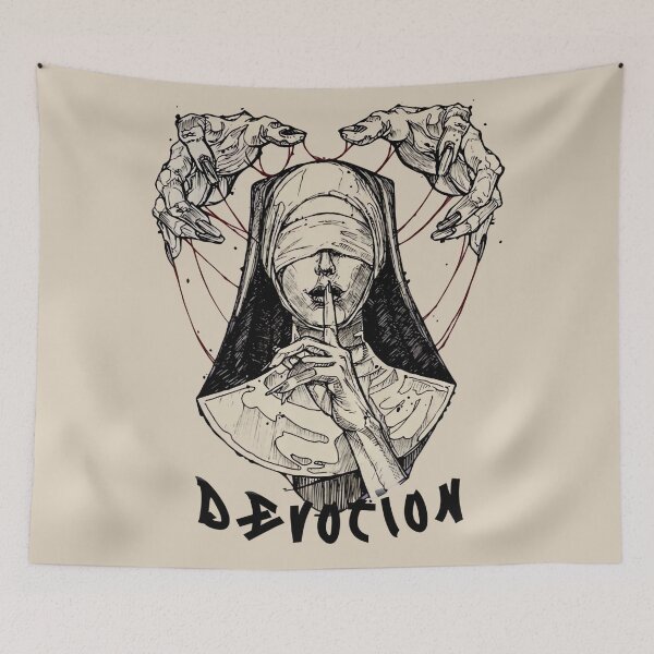 Item preview, Silent Devotion Blindfolded Nun Art designed and sold by MOFAPPAREL.