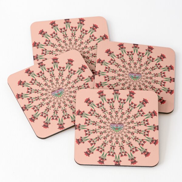 Item preview, Red Floral Mandala Heart Heartburst Pattern designed and sold by OIL Pattern Design .