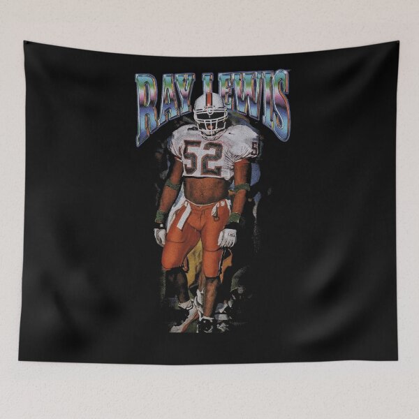 Item preview, Ray Lewis Miami Hurricanes Retro Art – 90s Vintage College Football Design designed and sold by TheArtOfCar.
