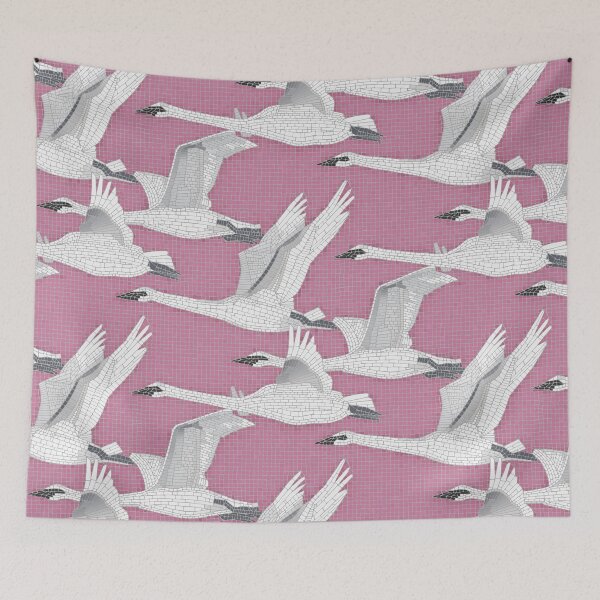 Item preview, swan mosaic pink designed and sold by scrummy.