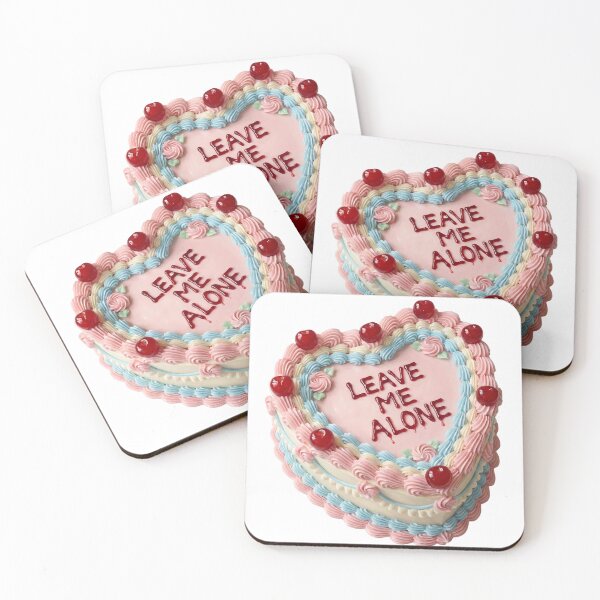 Item preview, Leave Me Alone Funny Coquette Heart Cake designed and sold by DigitalAnnaBanana.