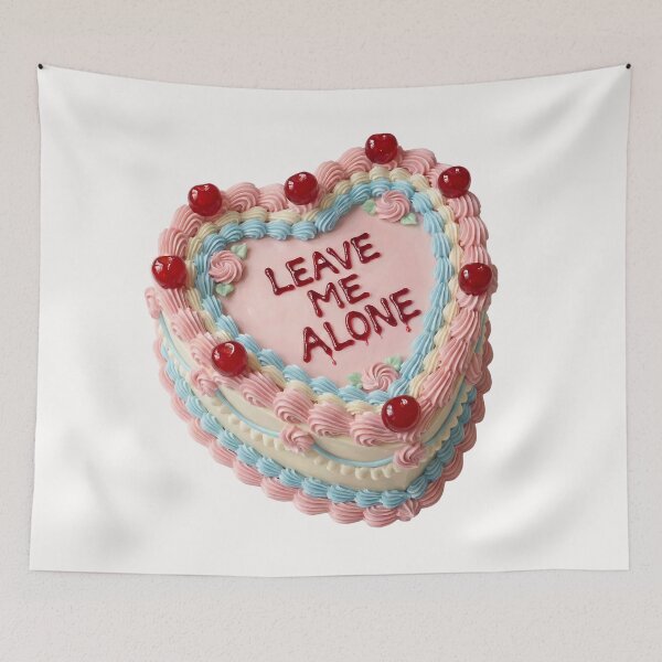 Item preview, Leave Me Alone Funny Coquette Heart Cake designed and sold by DigitalAnnaBanana.