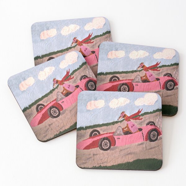 Item preview, Greyhound in race car designed and sold by Squirreldumplings.
