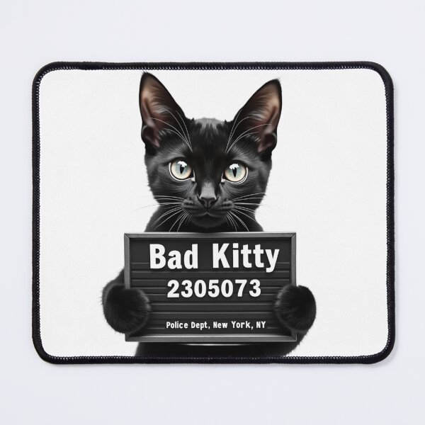 Item preview, Mischievous Bad Kitty Black Cat Mugshot designed and sold by Posiheal26.