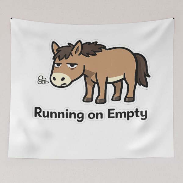 Item preview, Running On Empty Horse – Exhausted Funny Cartoon designed and sold by EpicwaveDesigns.