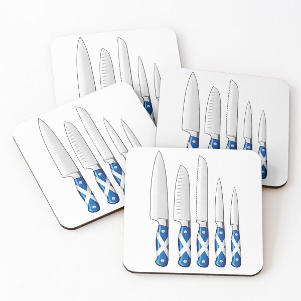 Item preview, Scottish Chef Knife Set Illustration - Blue Saltire Handle Art designed and sold by Loom on the Loch.
