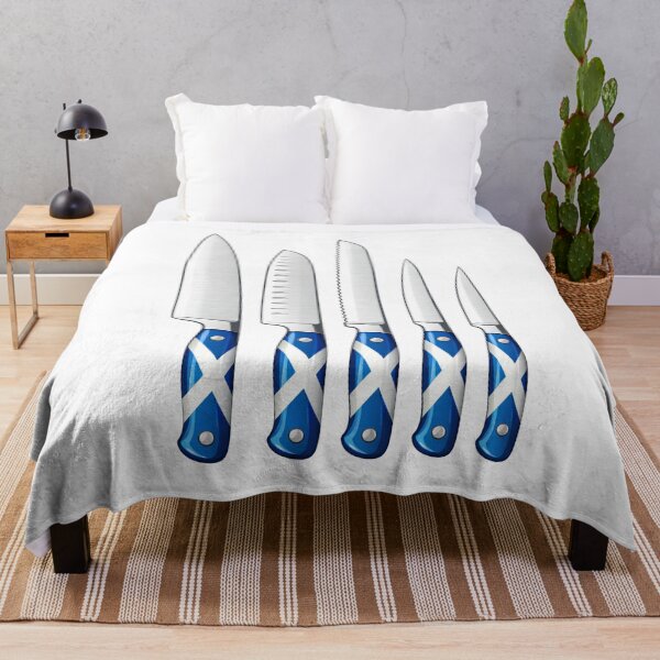 Item preview, Scottish Chef Knife Set Illustration - Blue Saltire Handle Art designed and sold by Loom on the Loch.