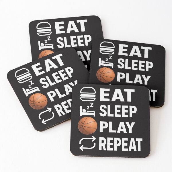 Item preview, Eat Sleep Play Repeat Basketball (for dark clothes) designed and sold by martin&matt artwork.