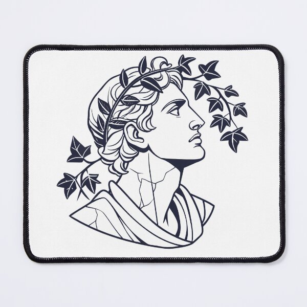 Item preview, The Overgrown Ruin: Greek Bust Line Art & Ivy designed and sold by The Midnight Archive.