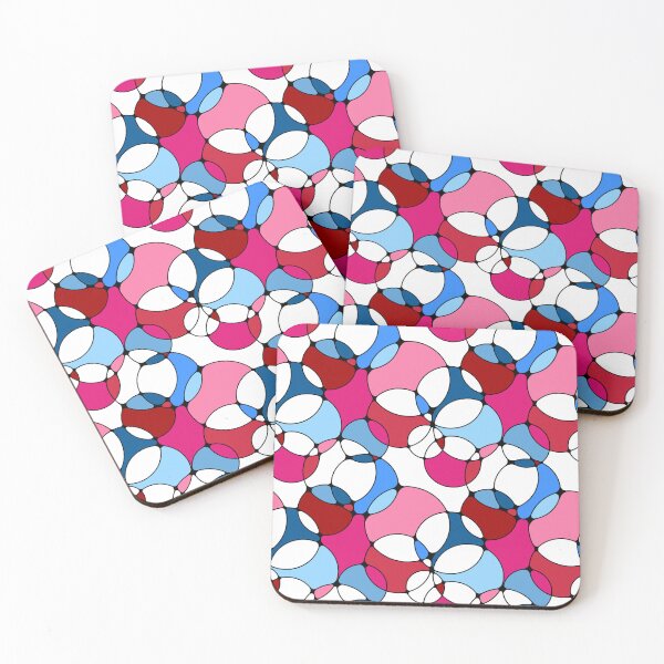 Item preview, Neurographic Joy Abstract Overlapping Shapes Red Pink Magenta Blue designed and sold by thecolorbirdie.