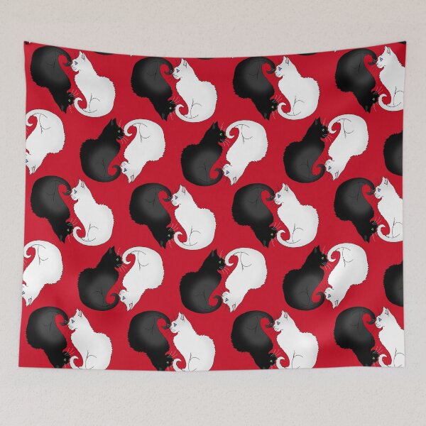 Item preview, Yin and Yang Black Cat White Cat Balance designed and sold by IrishVikingDesigns.