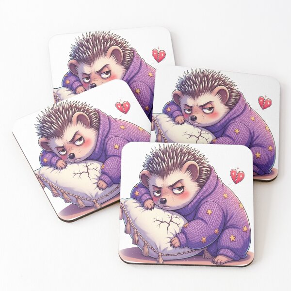 Item preview, Exhausted Hedgehog Says Love Not Today – Thriving Solo Illustration designed and sold by ARTCREATESHOP.
