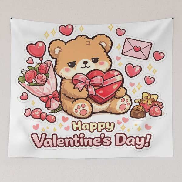 Item preview, Happy Valentine’s Day Teddy Bear – Cute Romantic Kawaii Design designed and sold by EpicwaveDesigns.