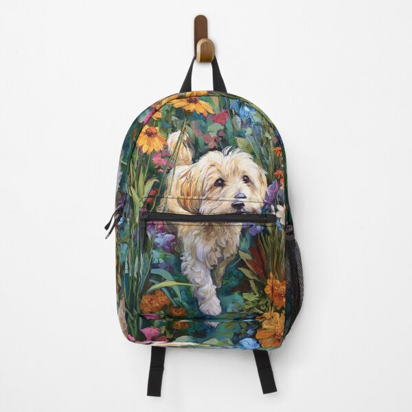 Item preview, A Havanese playing in a vibrant flower garden, Dogs in Motion designed and sold by CDC40.