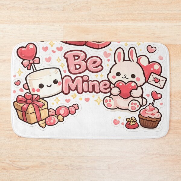 Item preview, Be Mine Cute Bunny – Valentine’s Day Kawaii Design designed and sold by EpicwaveDesigns.