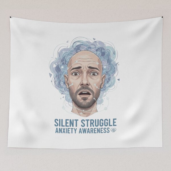 Item preview, Silent Struggle Anxiety Awareness Design - Mental Health Overthink Meme Graphic designed and sold by JonathanP514.