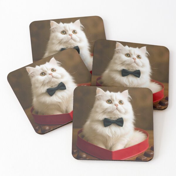 Item preview, White Persian Cat in a Chocolate Candy Box designed and sold by Maria Dryfhout.