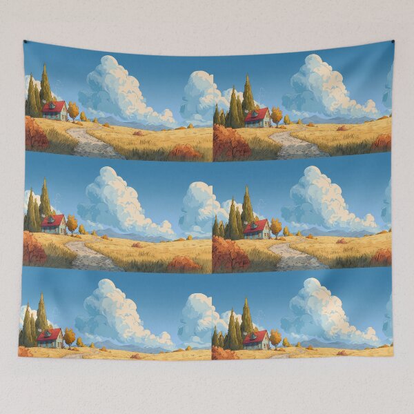 Item preview, House Charming Landscapes Whimsical Characters Colorful Art Design designed and sold by ART ATTACK ZONE.