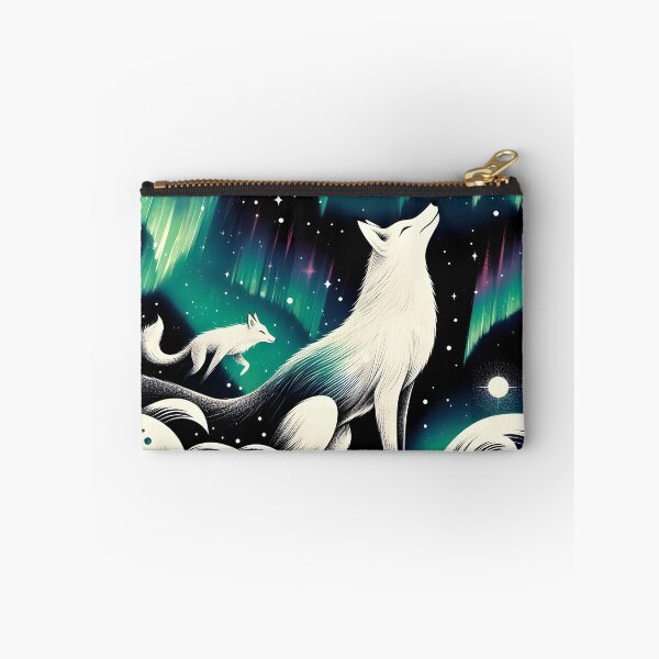 Item preview, Northern Lights Wolf and Fox, Ai Generated Art   designed and sold by ACC .