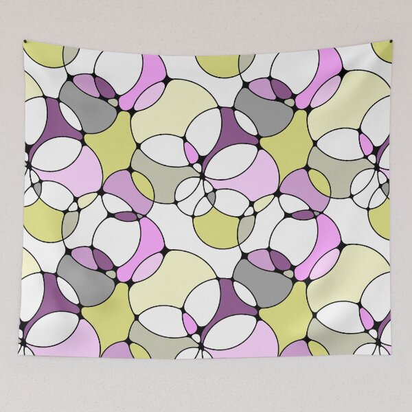 Item preview, Neurographic Joy Abstract Overlapping Shapes Pink Purple Yellow Grey designed and sold by thecolorbirdie.