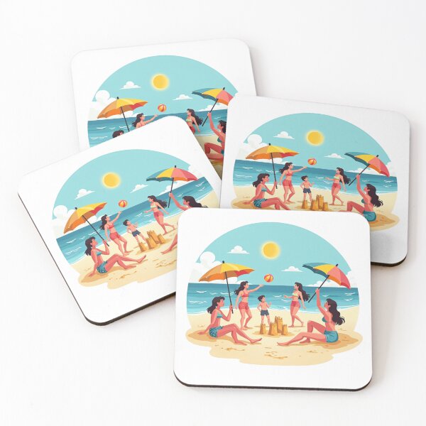 Item preview, Vibrant Beach Day Summer Celebration Scene designed and sold by Posiheal26.