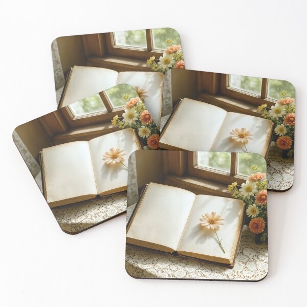 Item preview, Daisy Flower on a Vintage Open Book designed and sold by Maria Dryfhout.