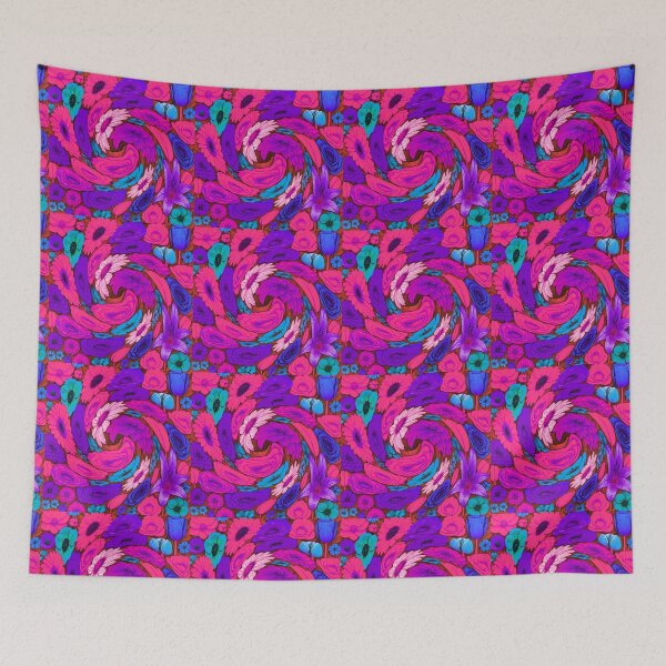 Item preview, Pink and Purple Floral Swirl Psychedelic Design designed and sold by Halifaxartguy.