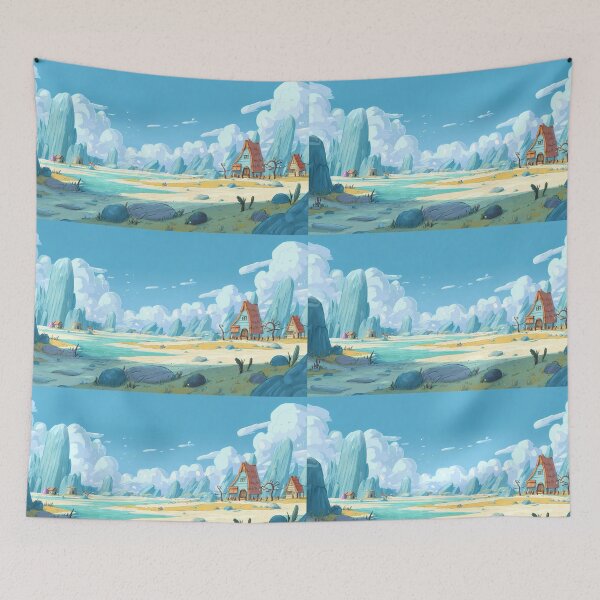 Item preview, Blue Charming Landscapes Whimsical Characters Colorful Art Design designed and sold by ART ATTACK ZONE.